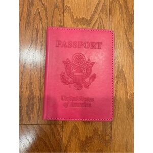Gently Used Bold Hot Pink U.S. Passport Holder – Stylish Travel Wallet